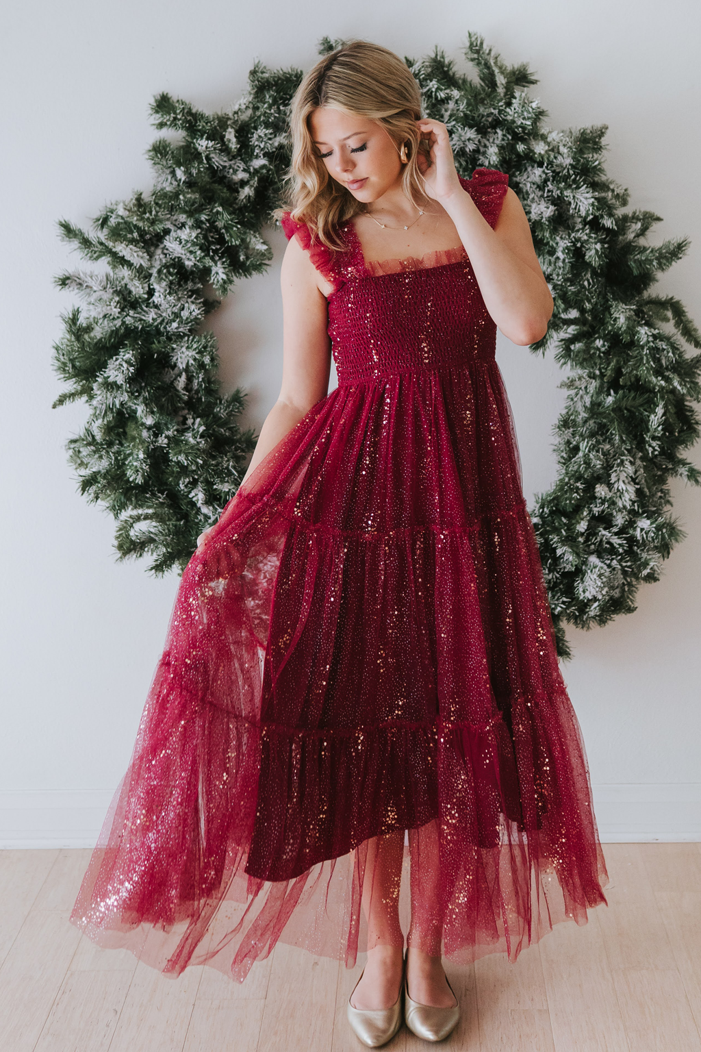 Glimmer Dress (Women) - Crimson