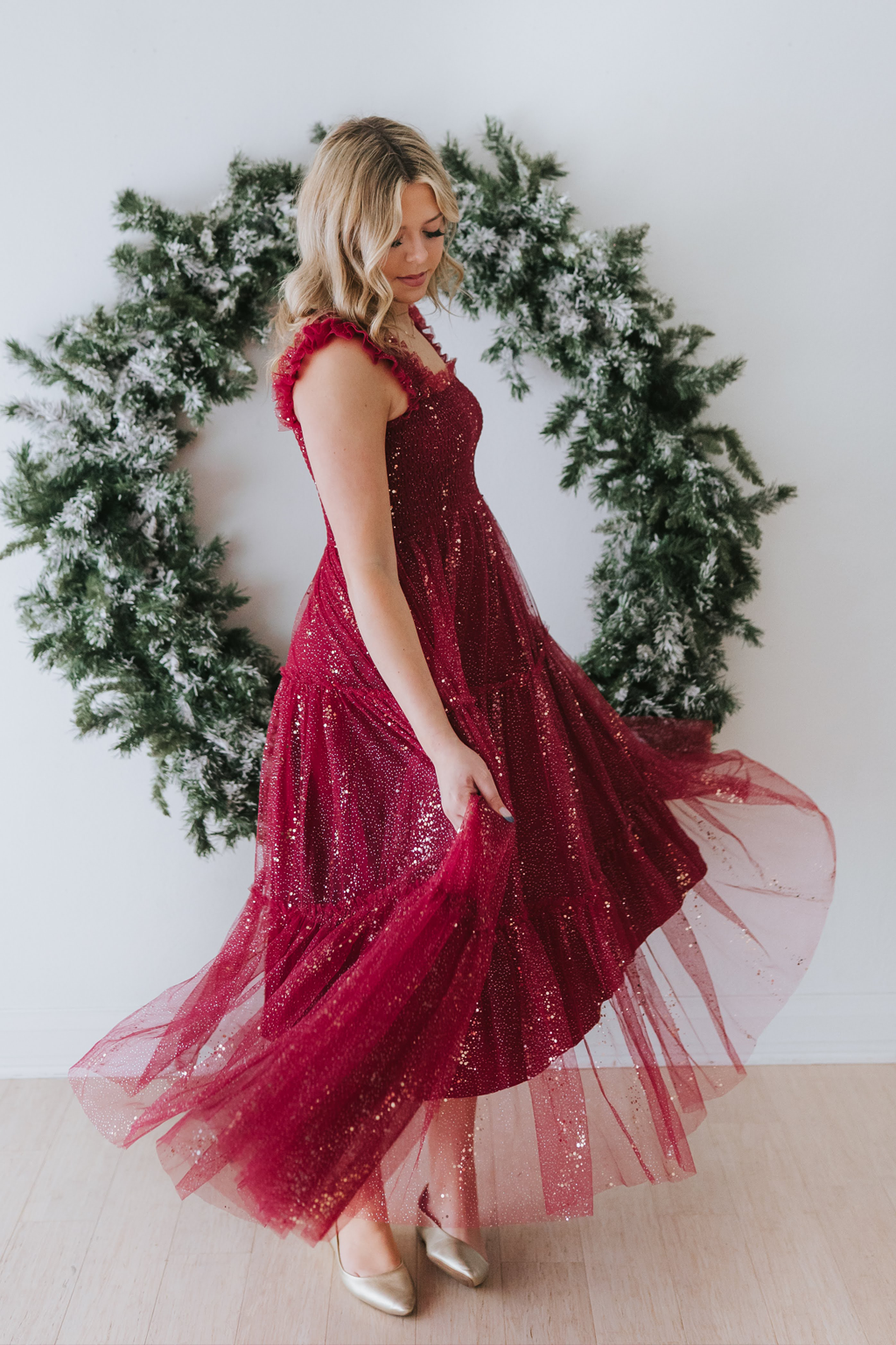 Glimmer Dress (Women) - Crimson