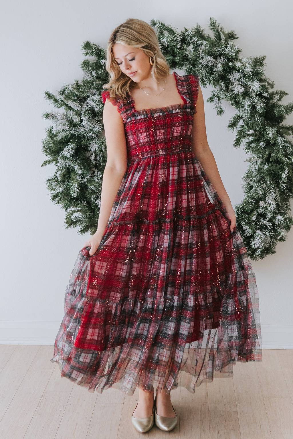 Glimmer Dress (Women) - Holiday Plaid