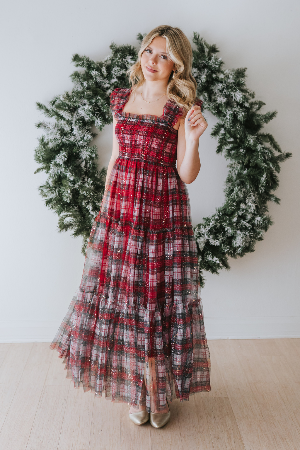 Glimmer Dress (Women) - Holiday Plaid