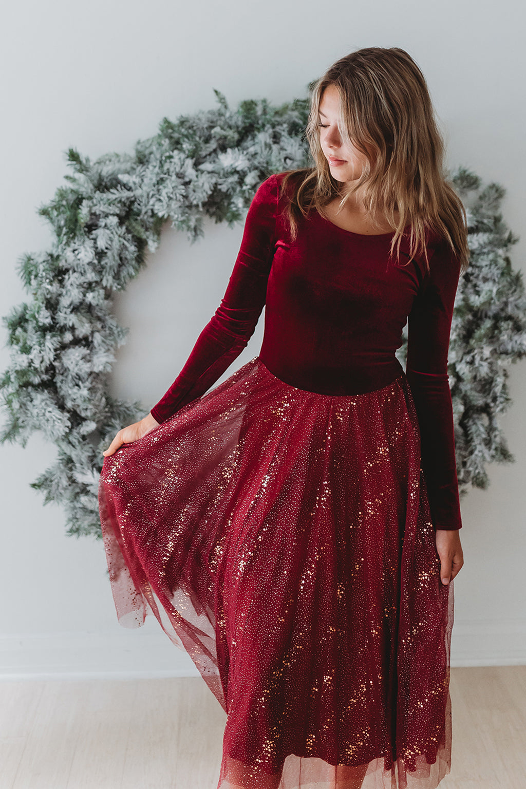 Velour Ballerina Dress (Women) - Red Velvet