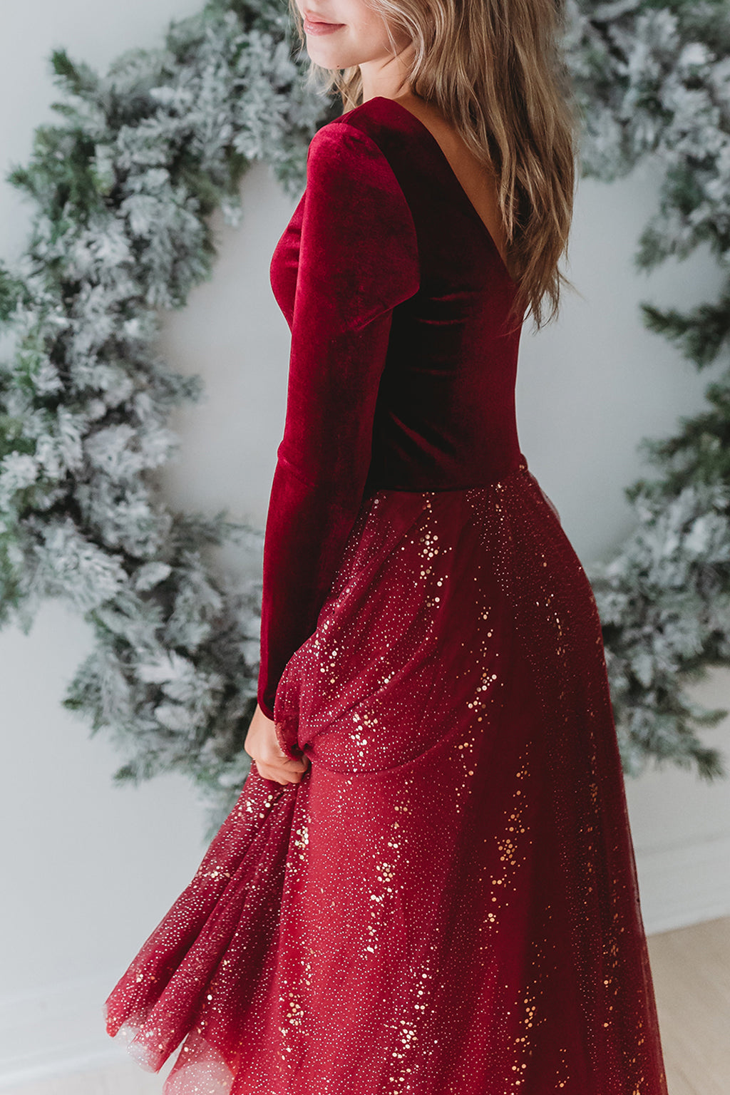 Velour Ballerina Dress (Women) - Red Velvet
