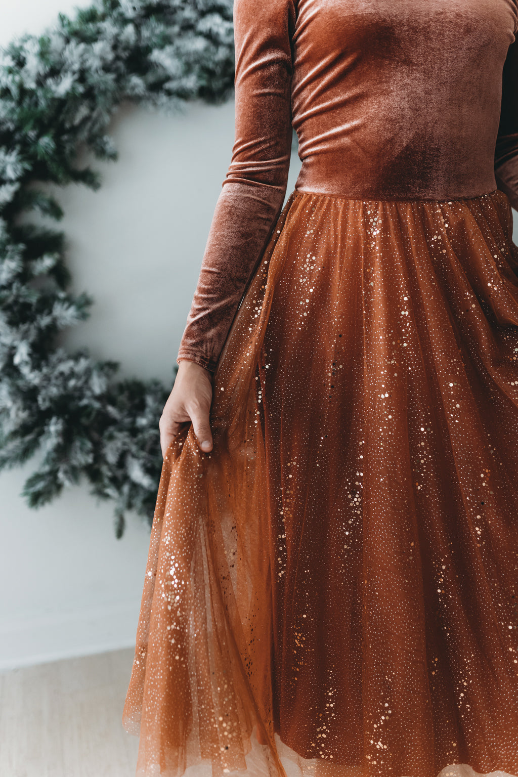 Velour Ballerina Dress (Women) - Cinnamon Spice