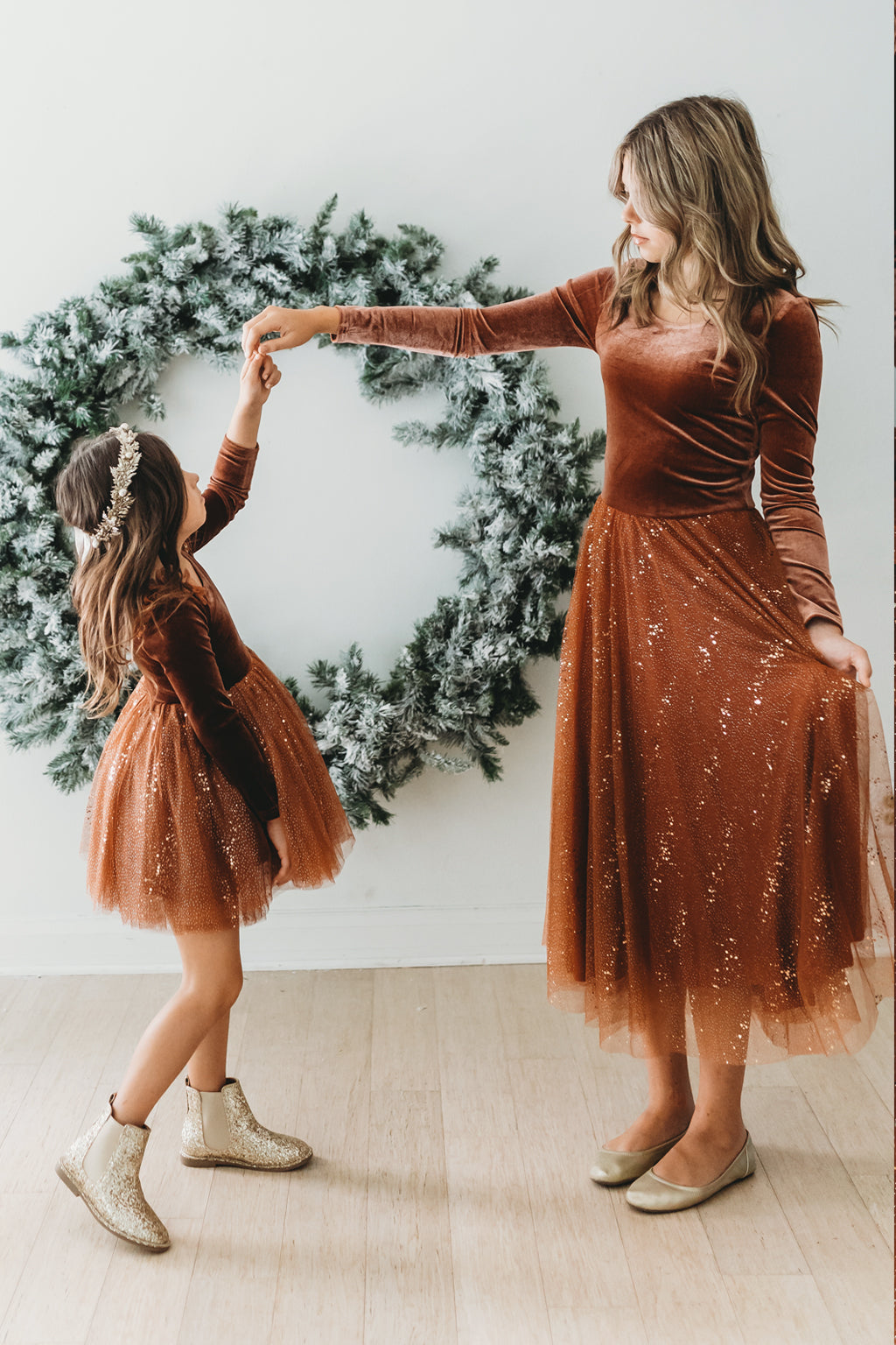 Velour Ballerina Dress (Women) - Cinnamon Spice
