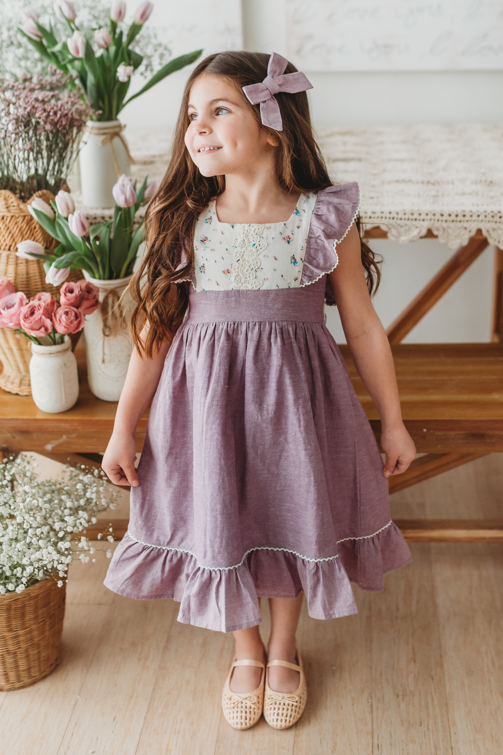 Flutter Dress - Lavender Linen