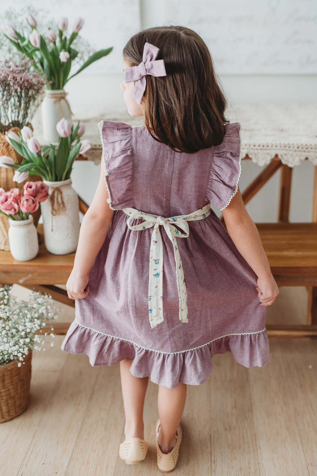 Flutter Dress - Lavender Linen