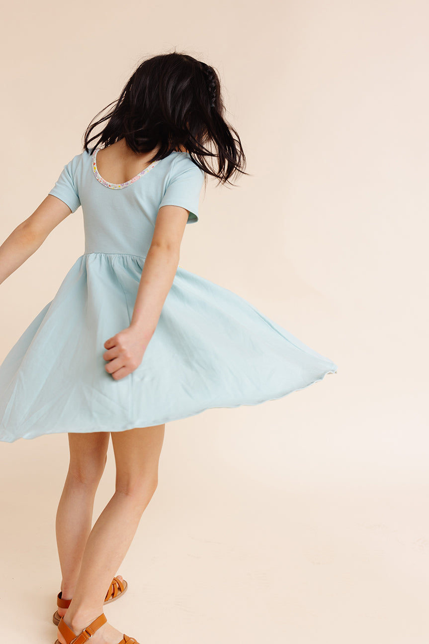 Organic Knit Ballet Dress - Surf