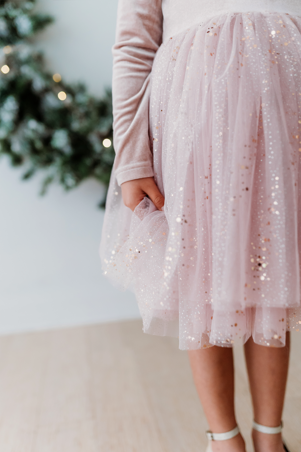 Velour Ballerina Dress - Dusty Pink
