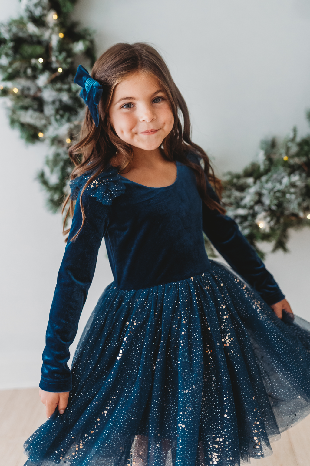 Velour Ballerina Dress - Sparkling Sapphire