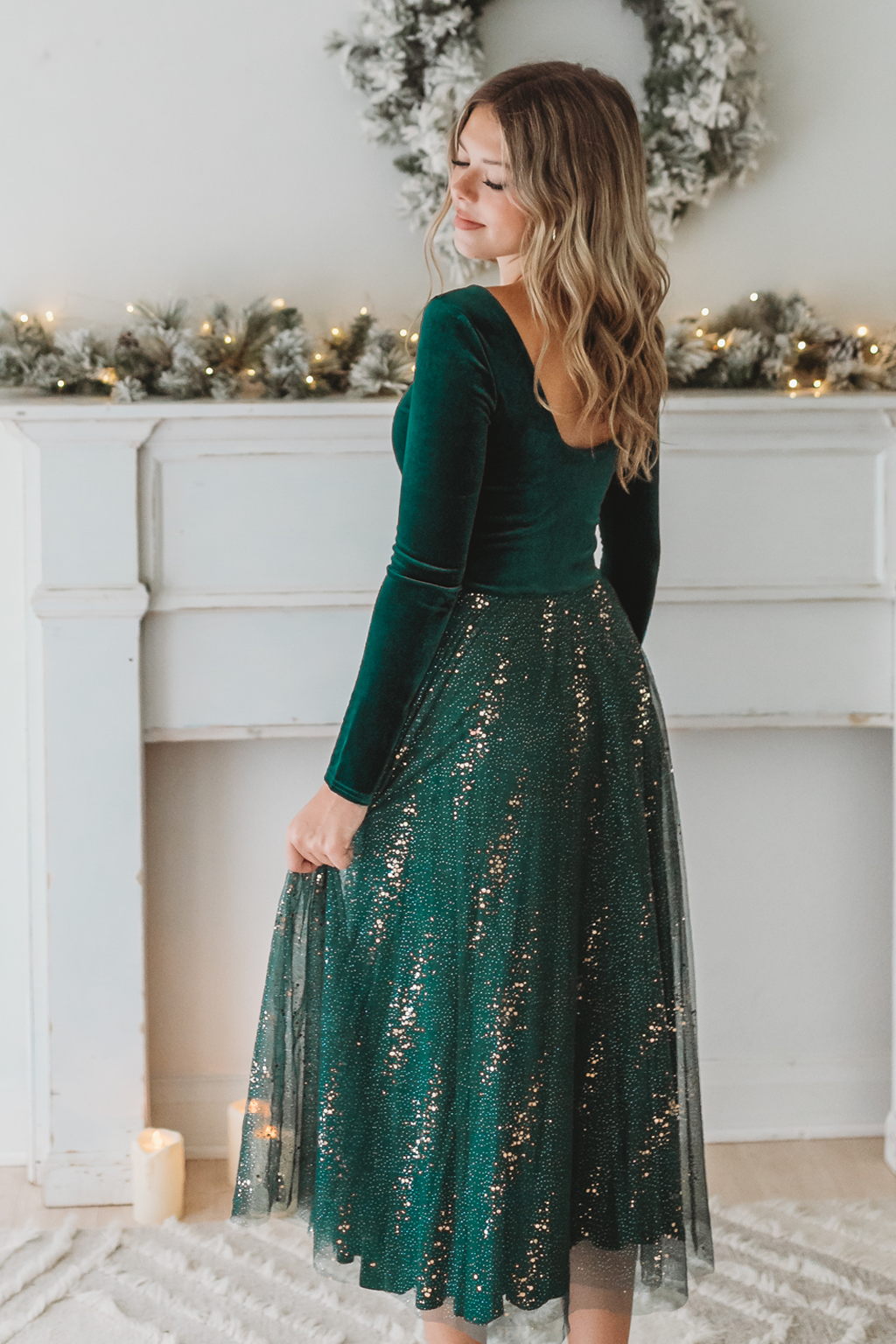 Velour Ballerina Dress (Women) - Mistletoe