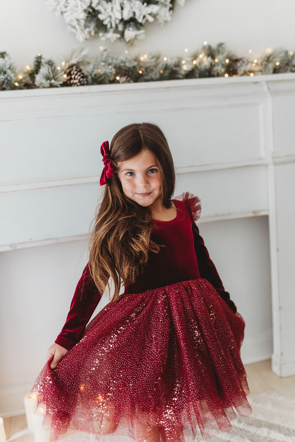 Velour Ballerina Dress - Red Velvet