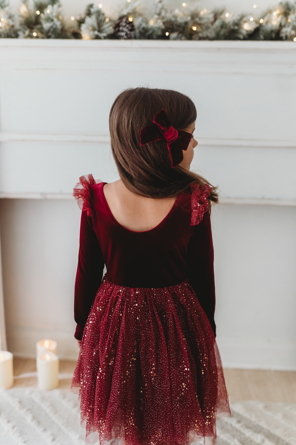 Velour Ballerina Dress - Red Velvet