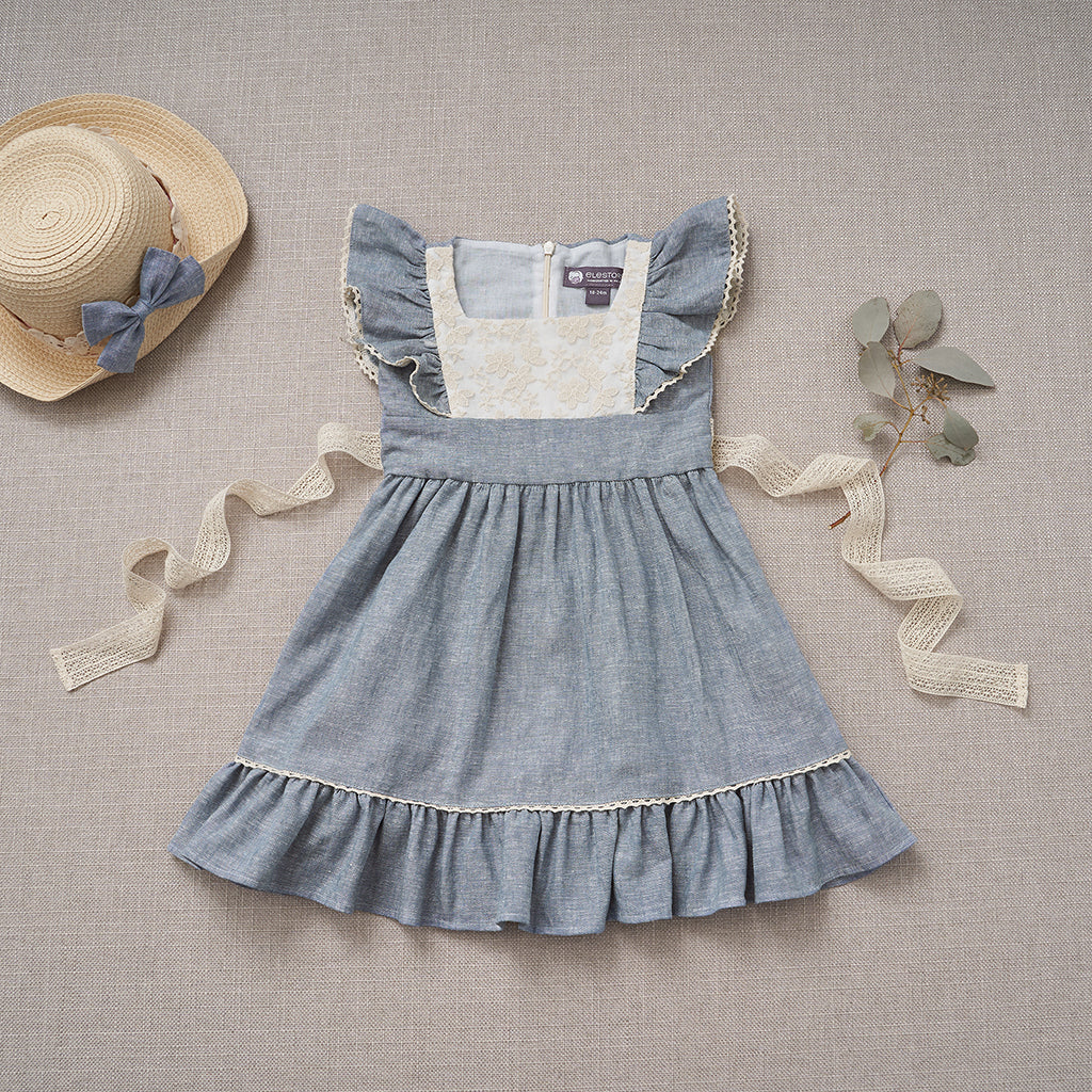 [SAMPLE] Flutter Dress - Chambray Linen (FINAL SALE)