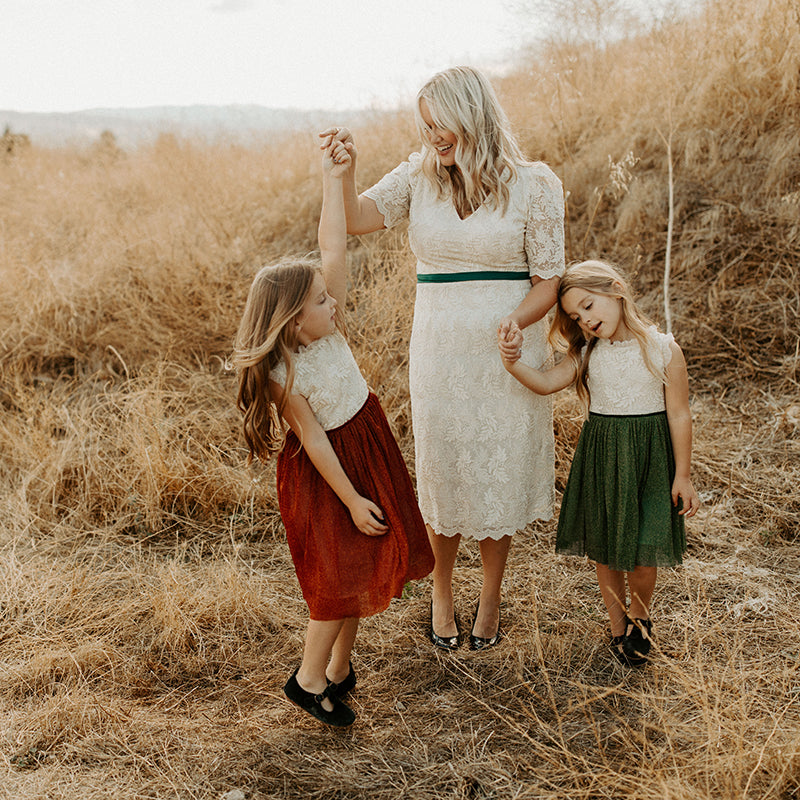 Holly Dress (Girls) - Crimson (FINAL SALE)